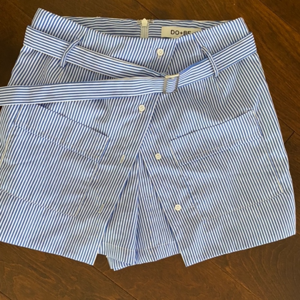 Do + Be Striped Button-Up Skort